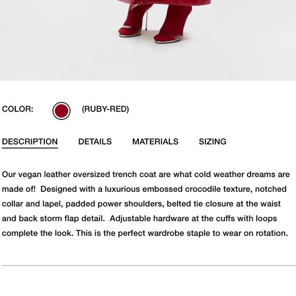 NAKED WARDROBE VEGAN CROC TRENCH COAT - Picture 7 of 11